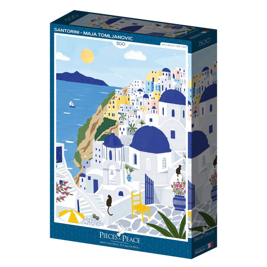 Puzzle 500 Pièces Pieces & Peace - SantorinPieces & Peace