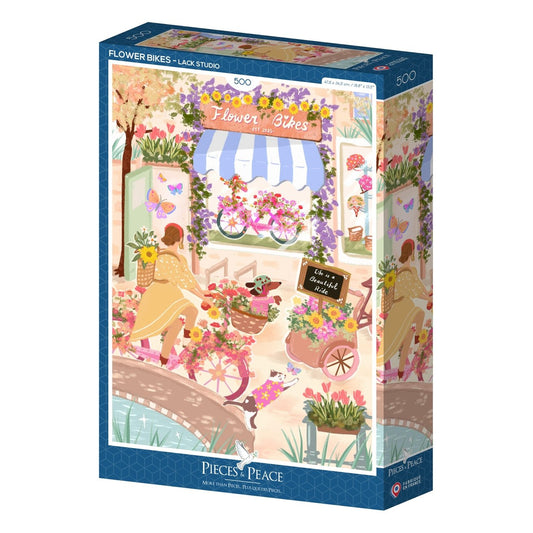 Puzzle 500 Pièces Pieces & Peace - Vélos FleurisPieces & Peace