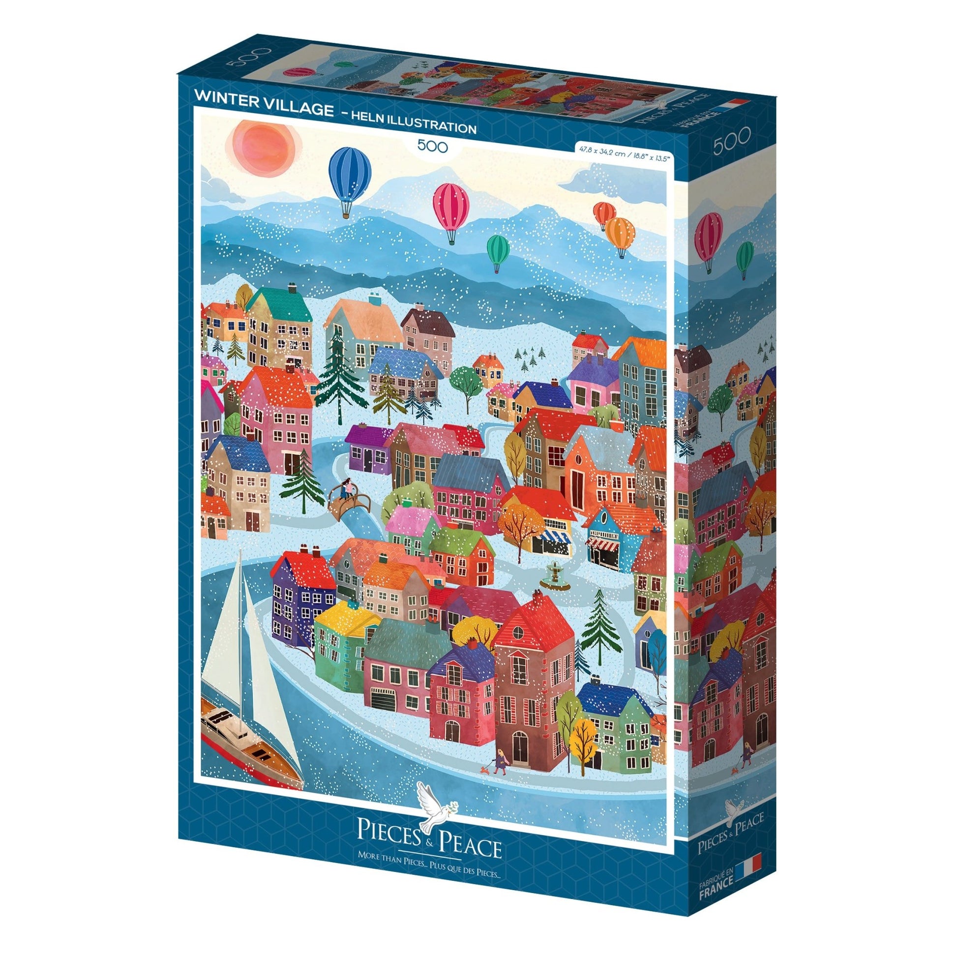 Puzzle 500 Pièces Pieces & Peace - Village d'HiverPieces & Peace