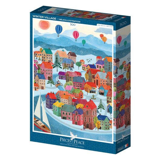 Puzzle 500 Pièces Pieces & Peace - Village d'HiverPieces & Peace
