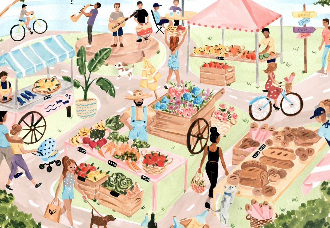 Puzzle de 1000 pièces Pieces & Peace - Marché FermierPieces & Peace