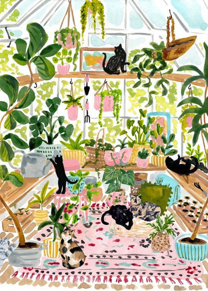 Puzzle de 500 pièces - Chats BotanistesPieces & Peace