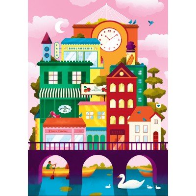Puzzle de 500 pièces - La Ville sur l'EauPieces & Peace