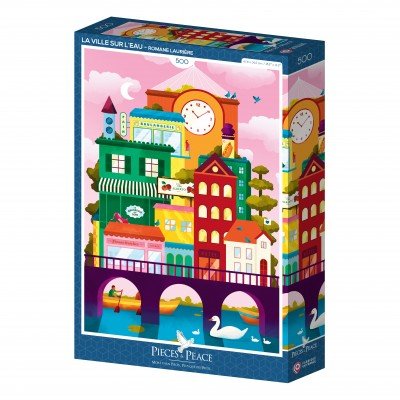 Puzzle de 500 pièces - La Ville sur l'EauPieces & Peace