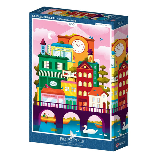 Puzzle de 500 pièces - La Ville sur l'EauPieces & Peace