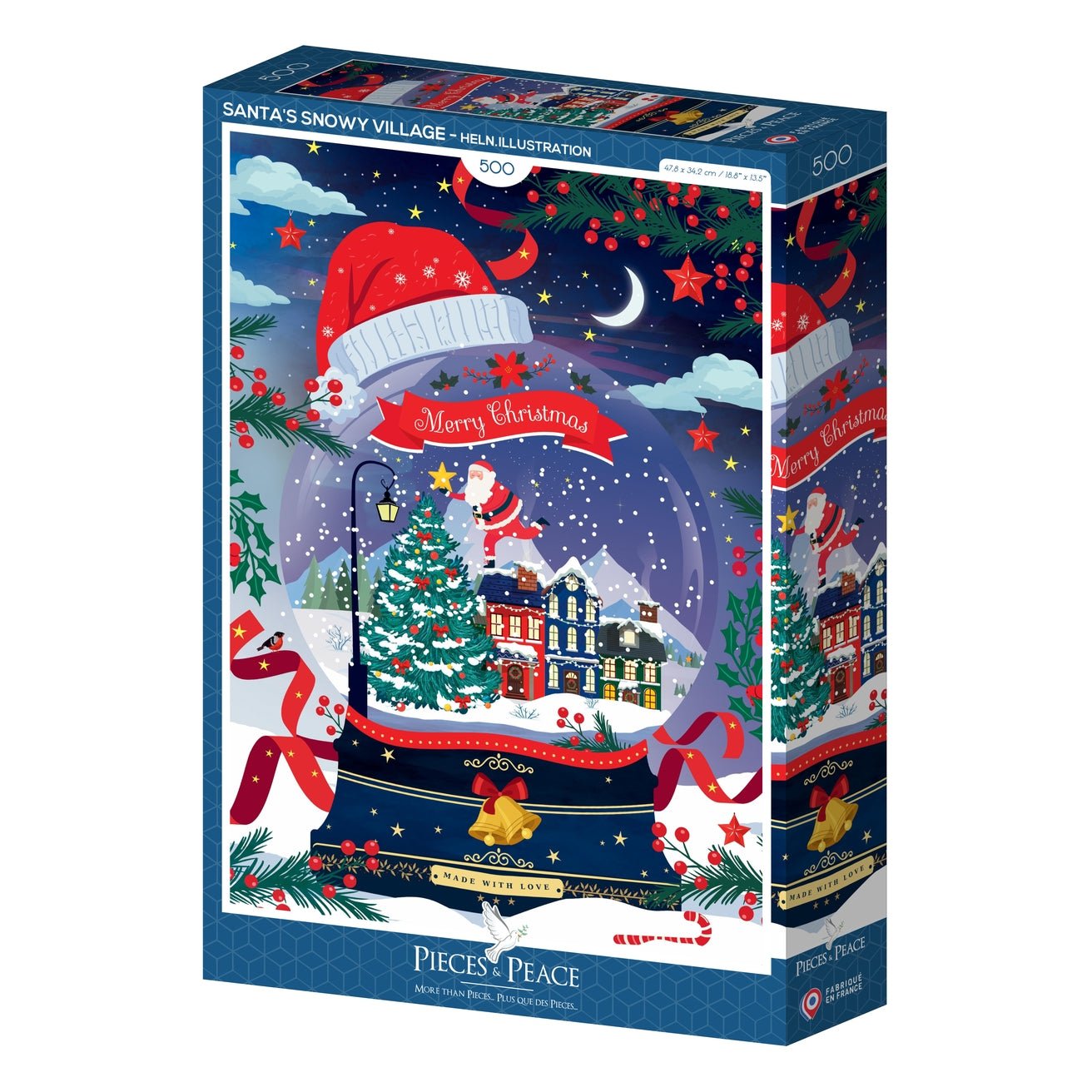 Puzzle de 500 pièces - Le Village Enneigé du Père NoëlPieces & Peace
