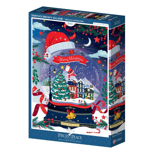 Puzzle de 500 pièces - Le Village Enneigé du Père NoëlPieces & Peace