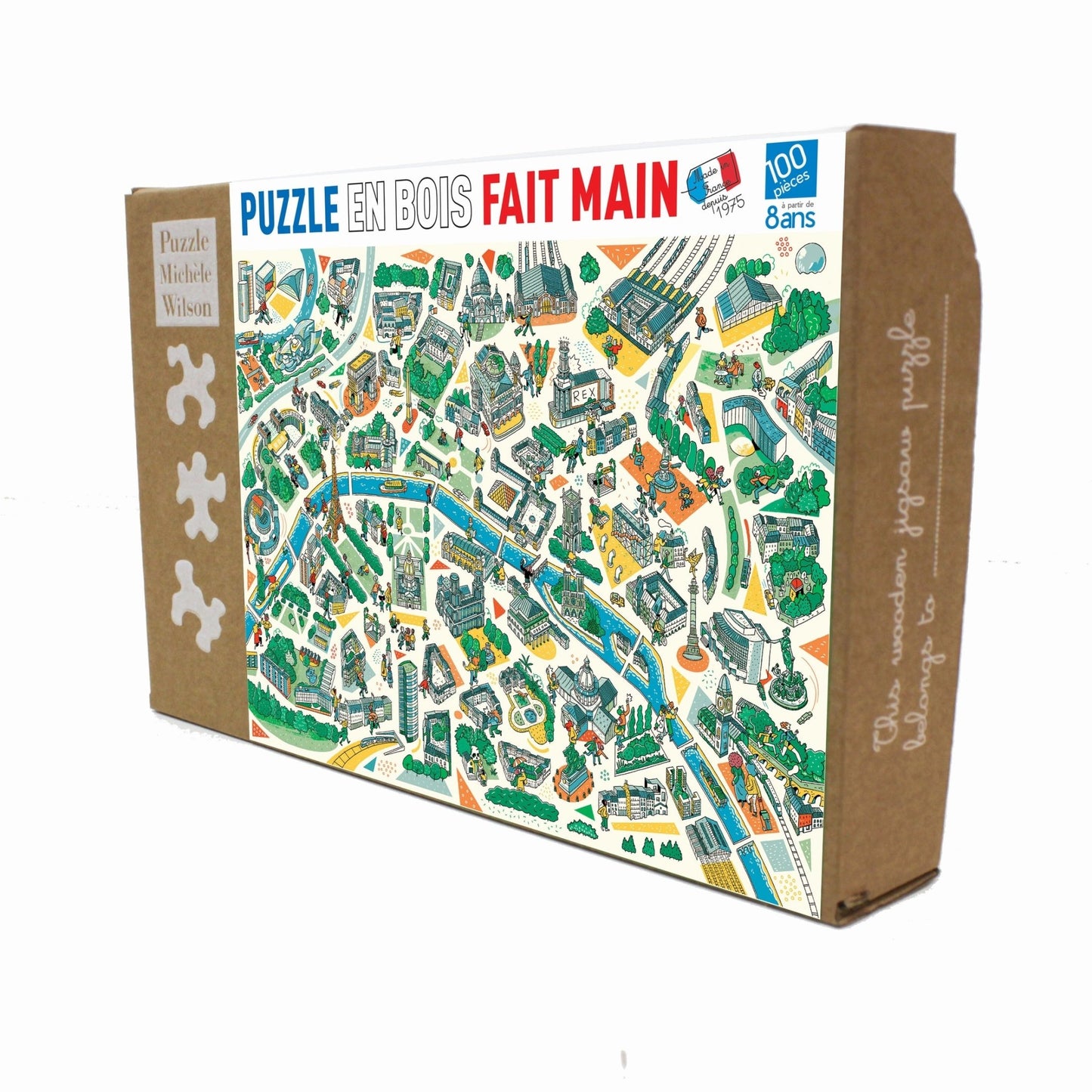 Puzzle en bois découpé à la main de 100 pièces - Paris LabyrinthesPuzzle Michèle Wilson