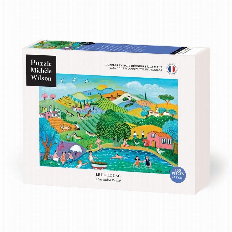 Puzzle en bois découpé à la main de 150 pièces - Le Petit LacPuzzle Michèle Wilson