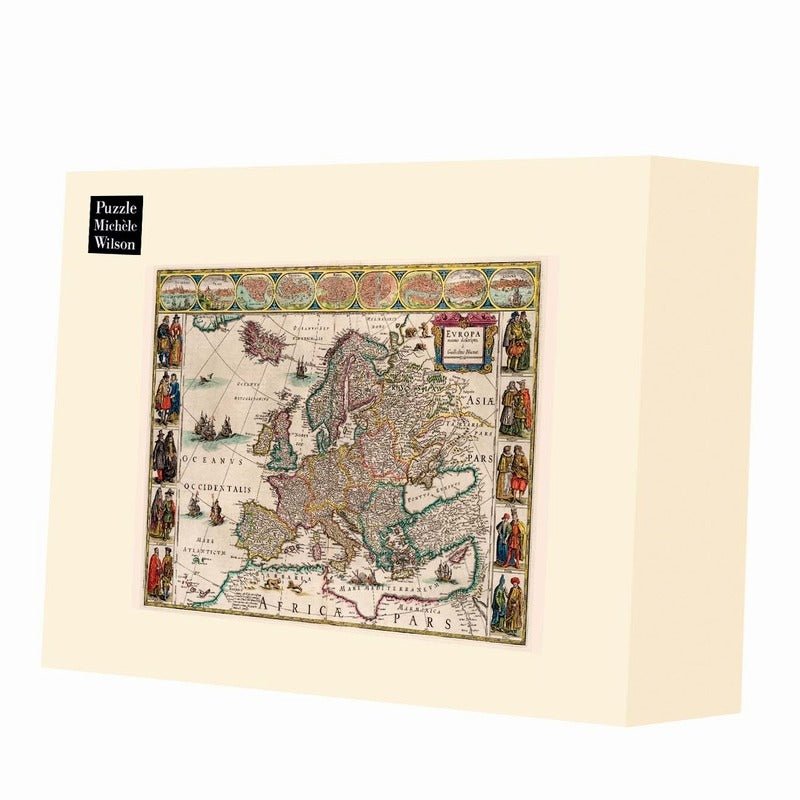 Puzzle en bois découpé à la main de 1500 pièces - Carte D'EuropePuzzle Michèle Wilson