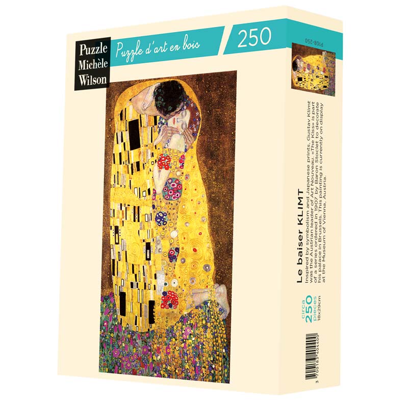Puzzle en bois découpé à la main de 250 pièces - Le Baiser - KlimtPuzzle Michèle Wilson