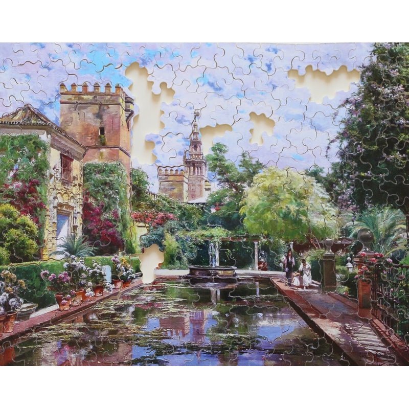 Puzzle en bois découpé à la main de 250 pièces - Le Bassin De L'AlcazarPuzzle Michèle Wilson