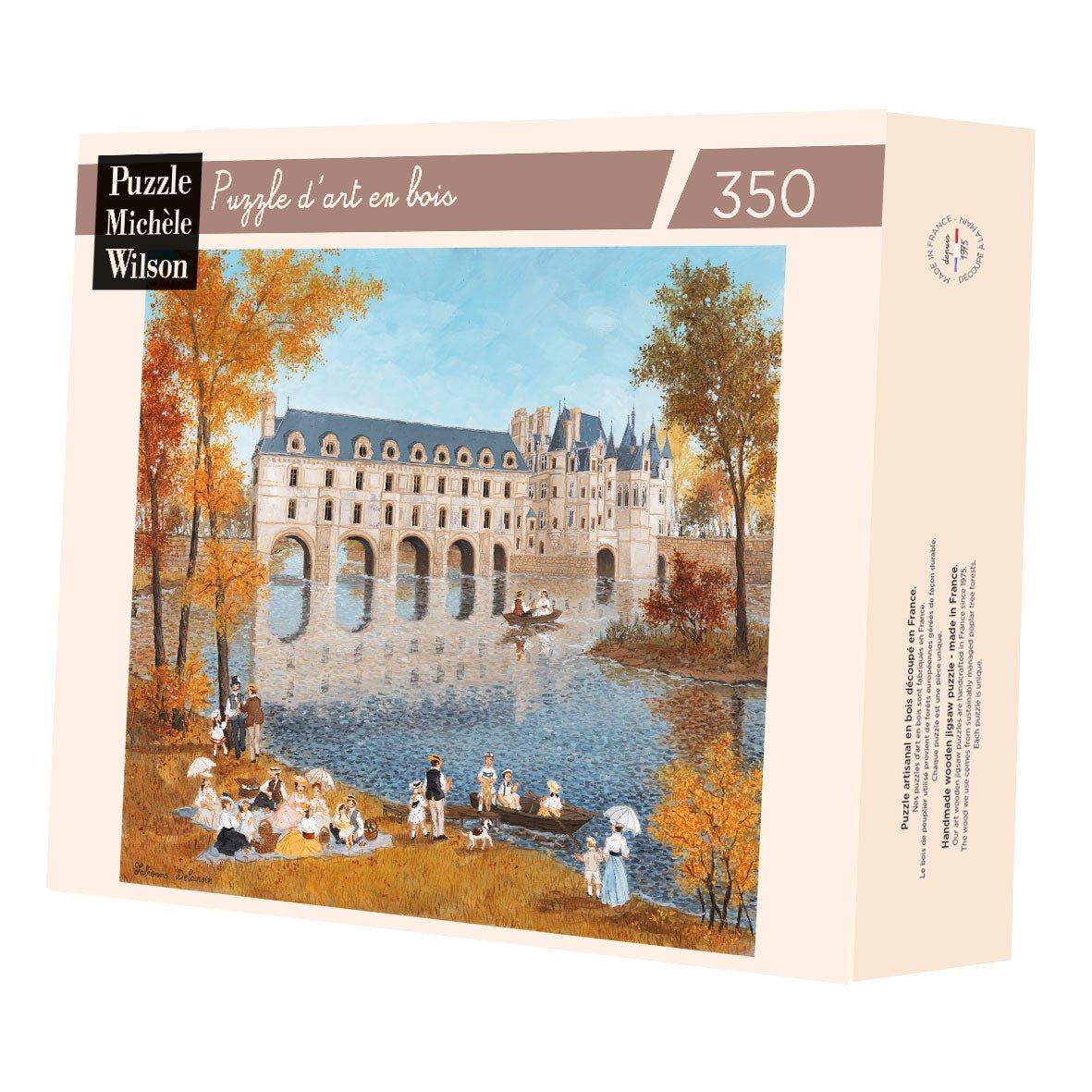 Puzzle en bois découpé à la main de 350 pièces - Le Chateau De ChenonceauPuzzle Michèle Wilson