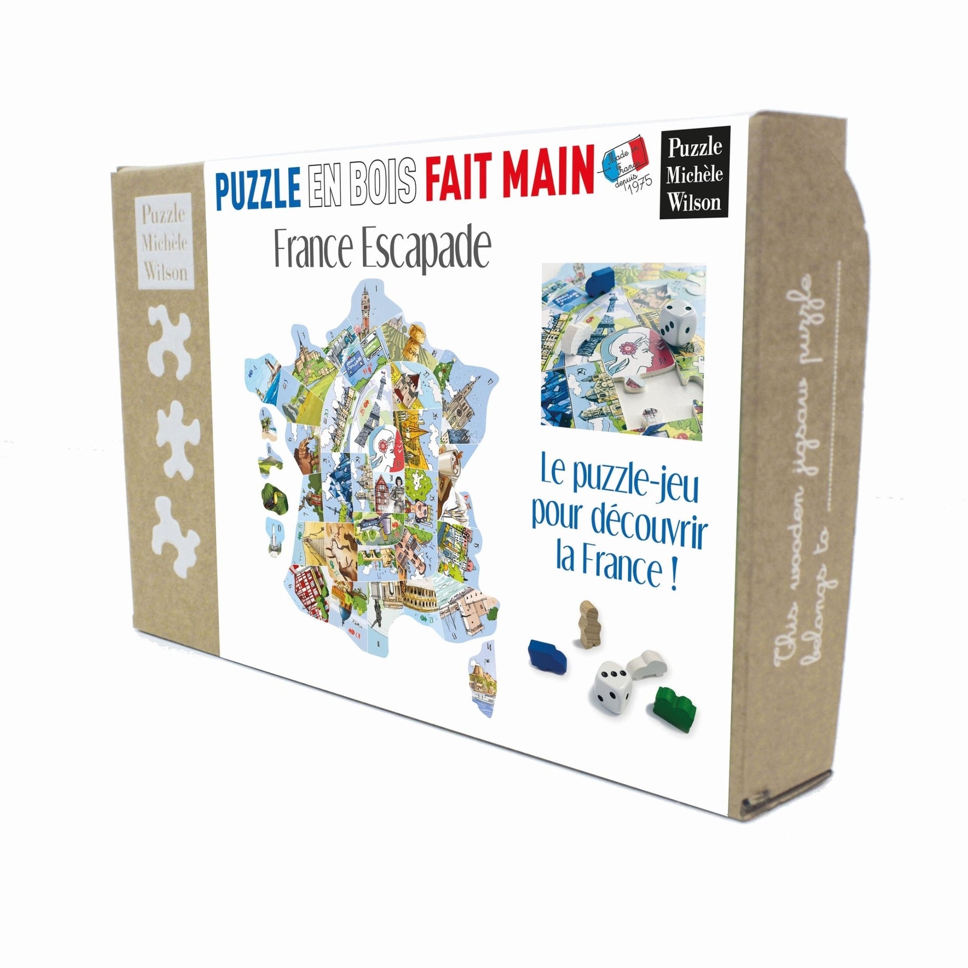 Puzzle en bois découpé à la main de 36 pièces - France EscapadePuzzle Michèle Wilson