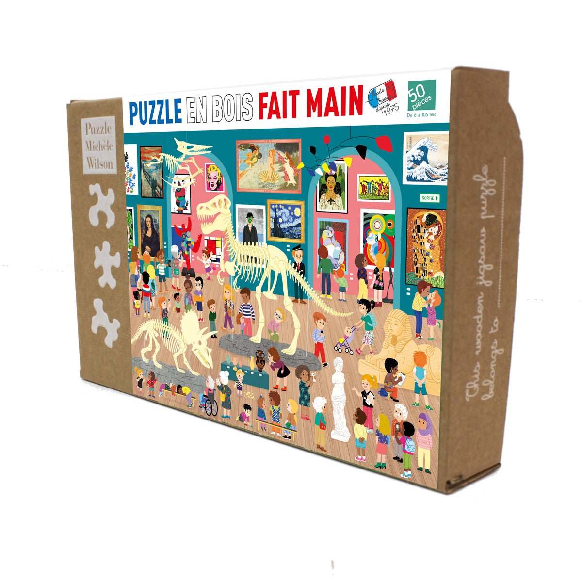 Puzzle en bois découpé à la main de 50 pièces - Visite Au MuseePuzzle Michèle Wilson