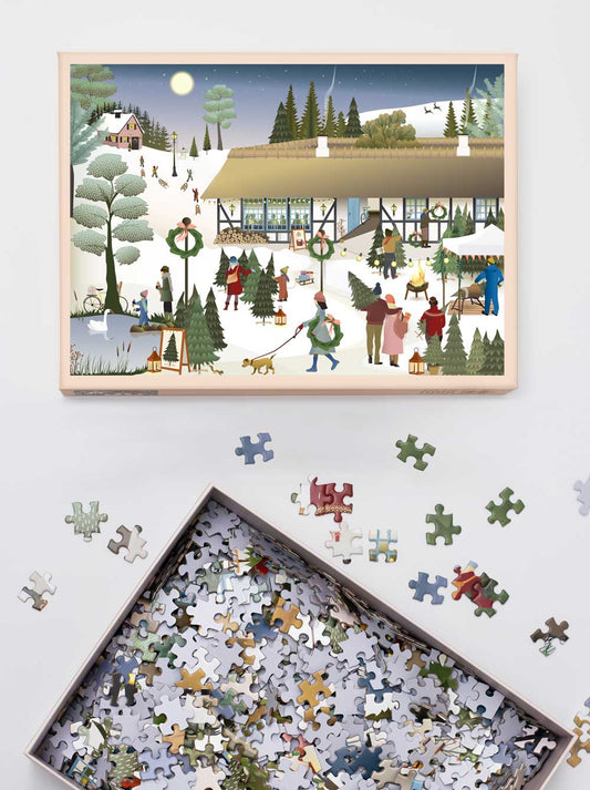 Puzzle 1000 Pièces Vissevasse - Ferme de Sapins de NoëlVissevasse